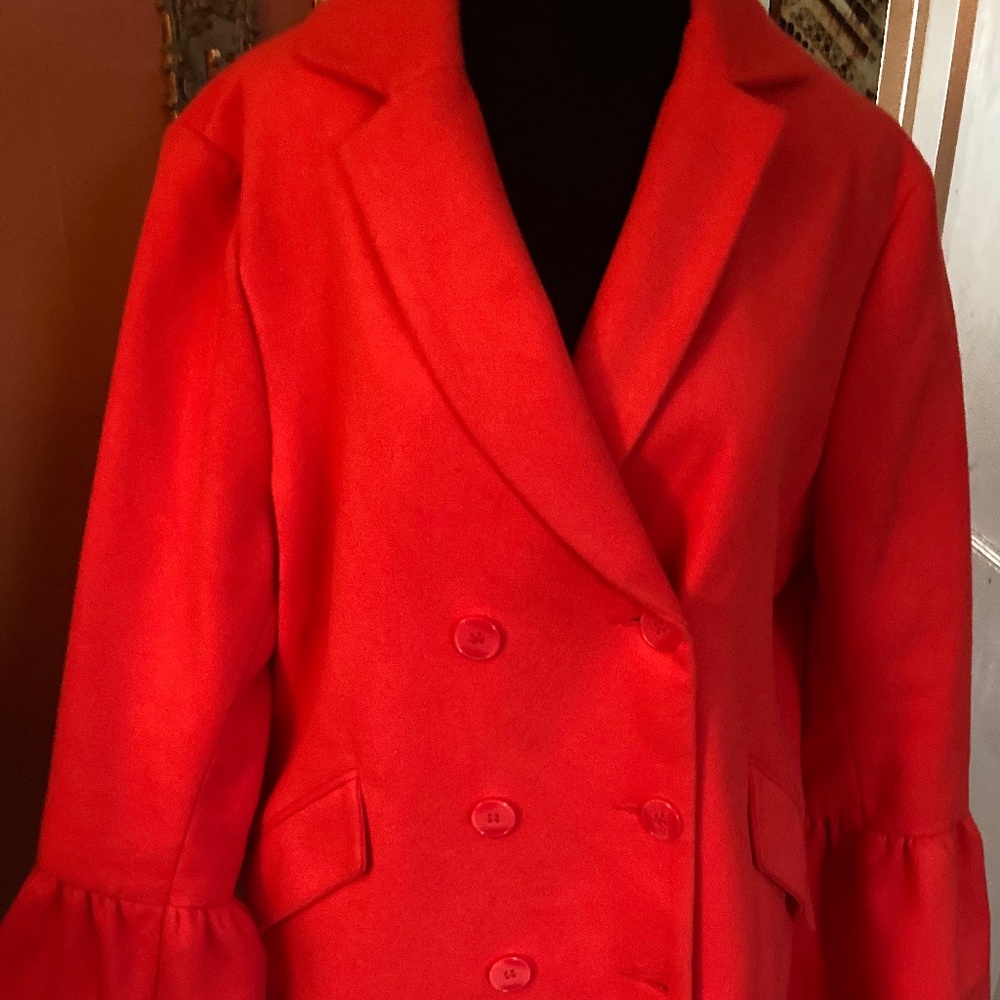 Cashmere Bell Sleeve Coat Sz L
